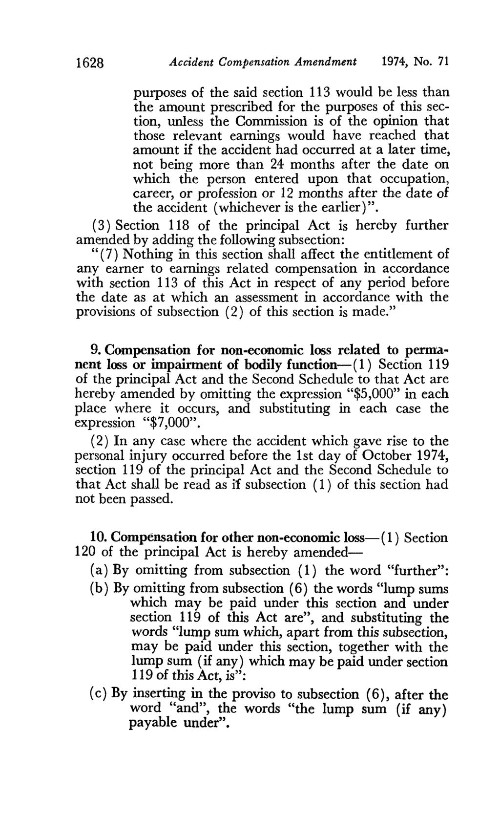 1628 Accident Compensation Amendment 1974, No.