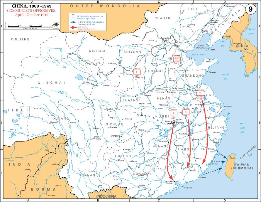 PLA Army Movement: April - October 1949 Figure: Map