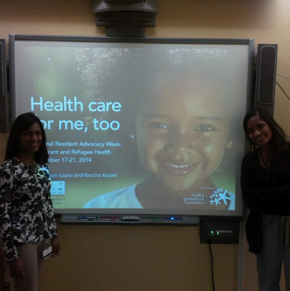 Memorial University On advocacy day, Drs. Alison Lopez and Kescha Kazmi gave a presentation to medical students, residents and staff on the topic of Immigrant and Refugee Health.