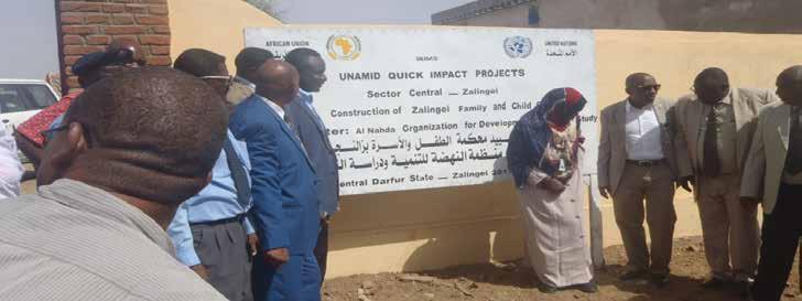 Construction of Child and Family Court in Zalingei UNAMID SC HoO with the heads of the Judiciary in Central Darfur Central Darfur was established as a new State on 10 January 2012 after signing of
