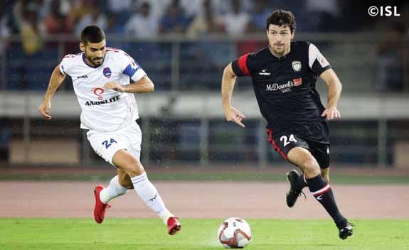 A moment of individual brilliance from Federico Gallego (82nd minute) and a clinical strike by Bartholomew Ogbeche (90th) helped NorthEast United climb to the top of the table with 11 points,