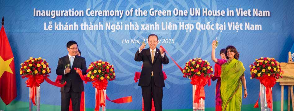 DELIVERING AS ONE 14 @ UN Viet Nam\Jakub Zak The Green One UN House Dancing dragons and beating drums welcomed the UN Secretary-General Ban Ki-moon as he inaugurated the first green certified UN