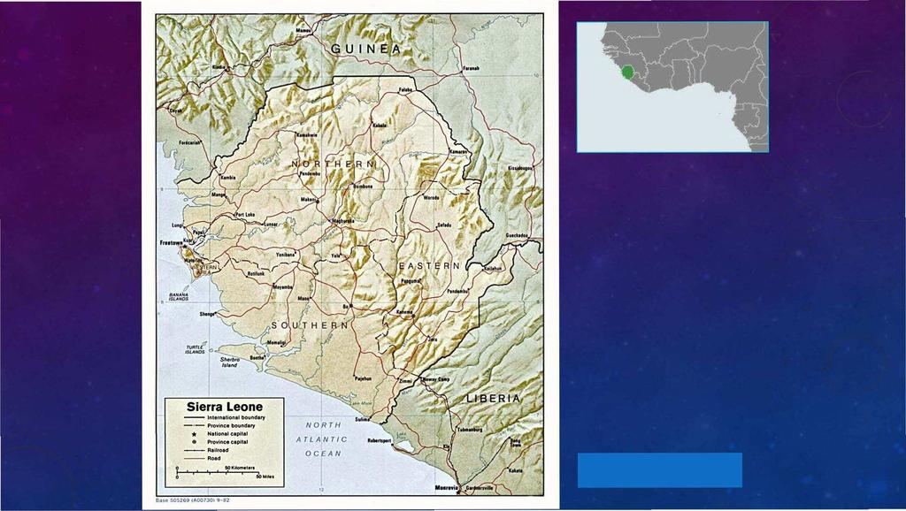 10 TURrtl' ISLANOS 0 0 Sierra Leone --lnlernotlonol boundory - - Province boundory * Notionol copltol