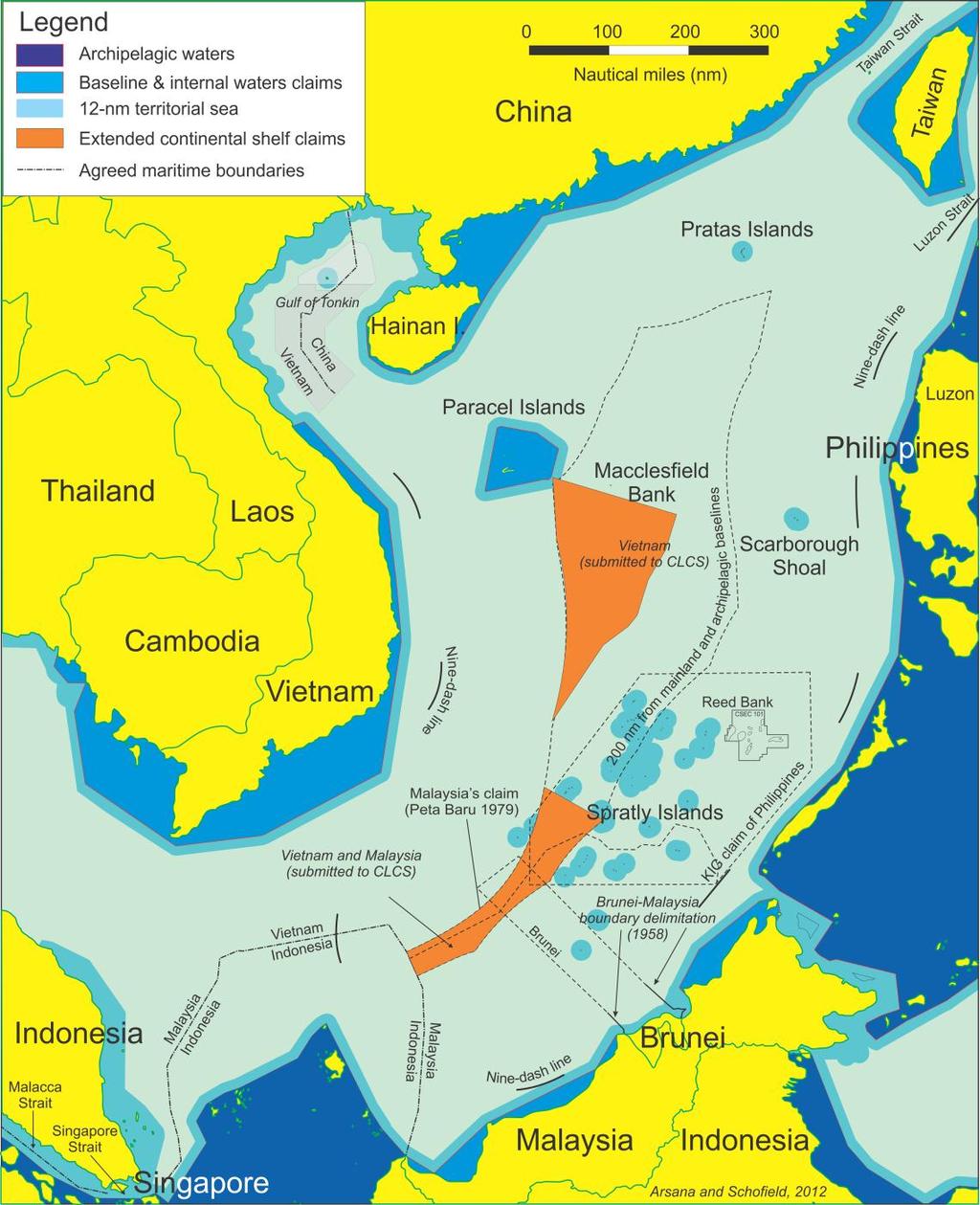 10 Figure 1: Maritime Claims in the South China Sea Source: This map was prepared by Clive Schofield and Andi Arsana of the Australian National Centre for Ocean Resources and Security (ANCORS),