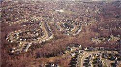 Growth of suburban housing and outlying