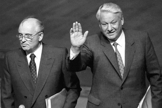 Boris Yeltsin, president of the Russian Republic, joined with nine former Soviet Union