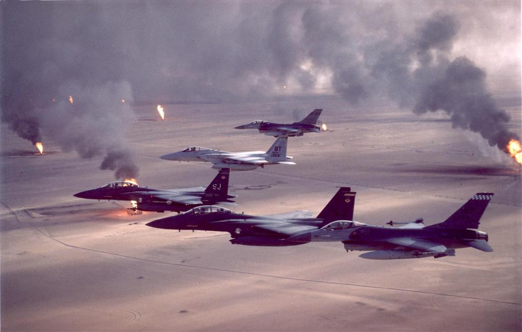 Approximately 383 U.S. troops died in Desert Storm. Over 100,000 Iraqi troops died.