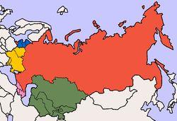 Common groupings of the post-soviet states: Russia - RED Central Asia - GREEN East-Central Europe - YELLOW Baltic states - BLUE Southern Caucasus - PINK Baltic States Estonia