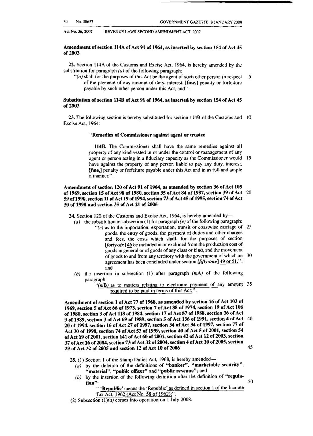 Amendment of section 114A of Act 91 of 1964, as inserted by section 154 of Act 45 of 2003 22.
