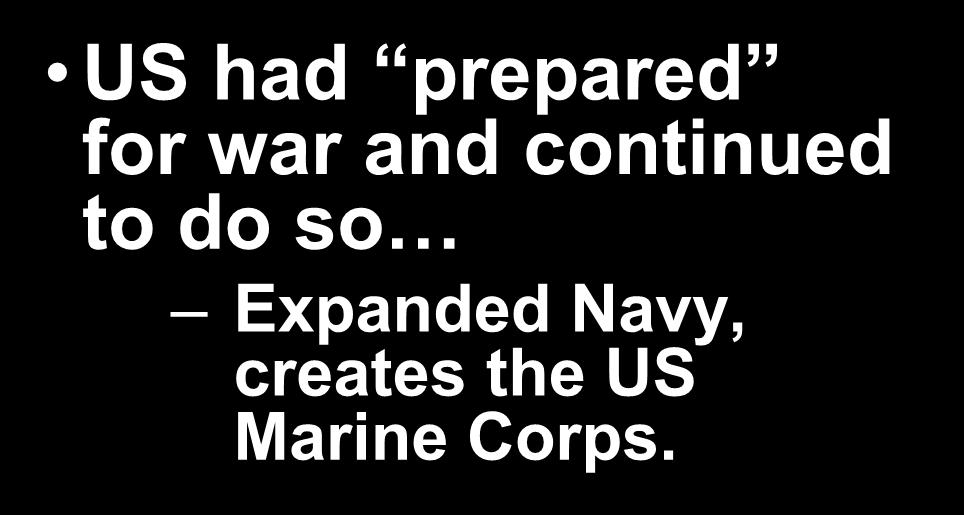 creates the US Marine Corps.