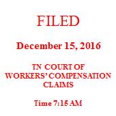 ) EXPEDITED HEARING ORDER FOR TEMPORARY DISABILITY AND MEDICAL BENEFITS This claim came before the Court on November 30, 2016, on the Request for Expedited Hearing filed by Express Towing pursuant to