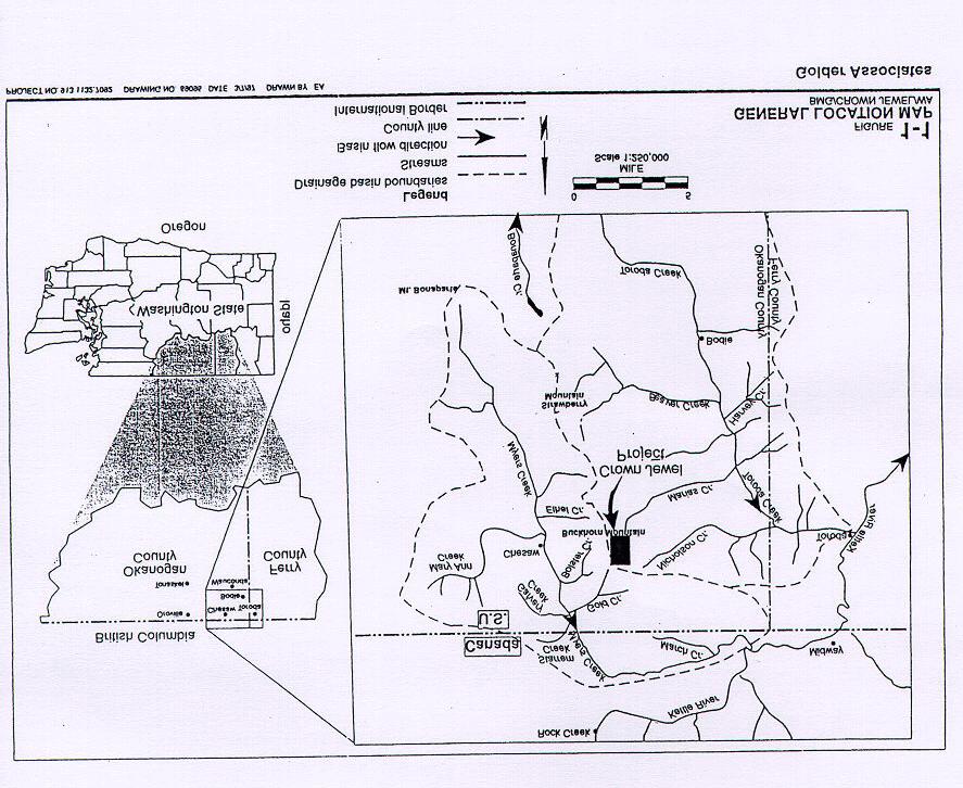 CRS-4 Figure 1. Location of the Crown Jewel Mine approved by the state of Washington. The company has 15 mining claims and 100 millsite claims.