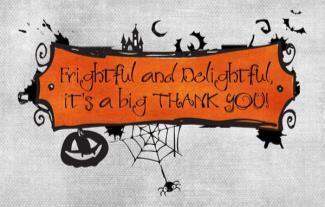 All those who attended would like to sincerely thank Laura & Kip for their hard work in putting on a superb Hallowe en party for young & old. All who attended had a great time!