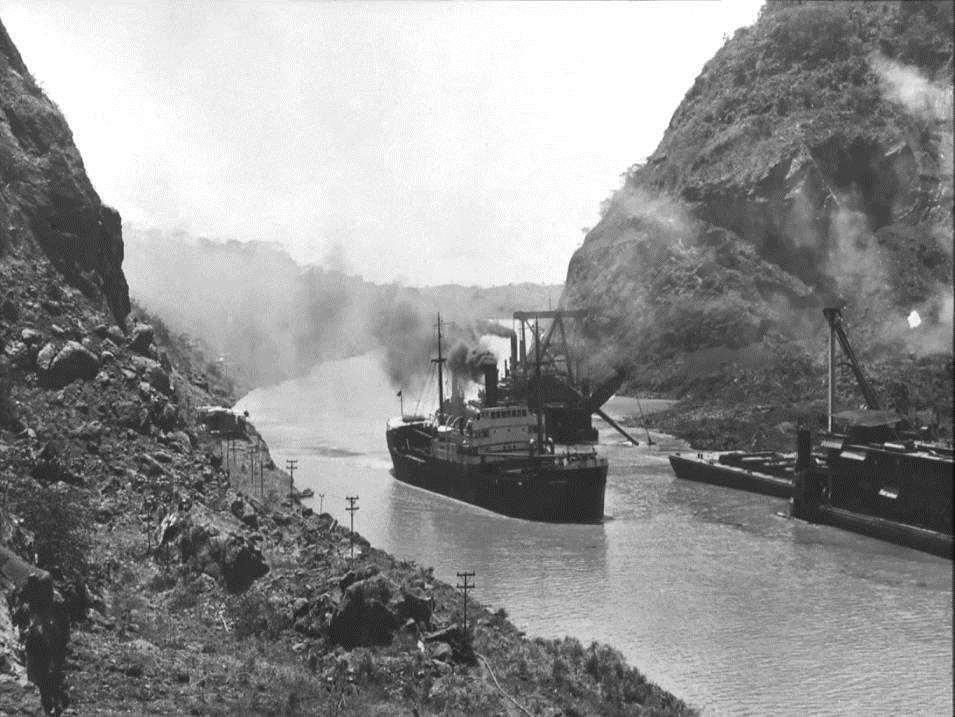 The first ship to transit the Panama Canal on
