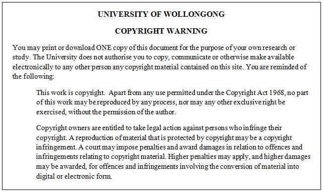 Marketing, University of Wollongong, 2000. http://ro.uow.edu.