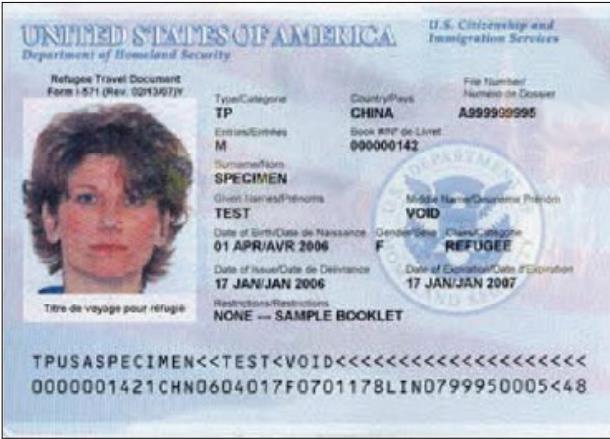 Examples of Document Types 22 Refugee Travel Document