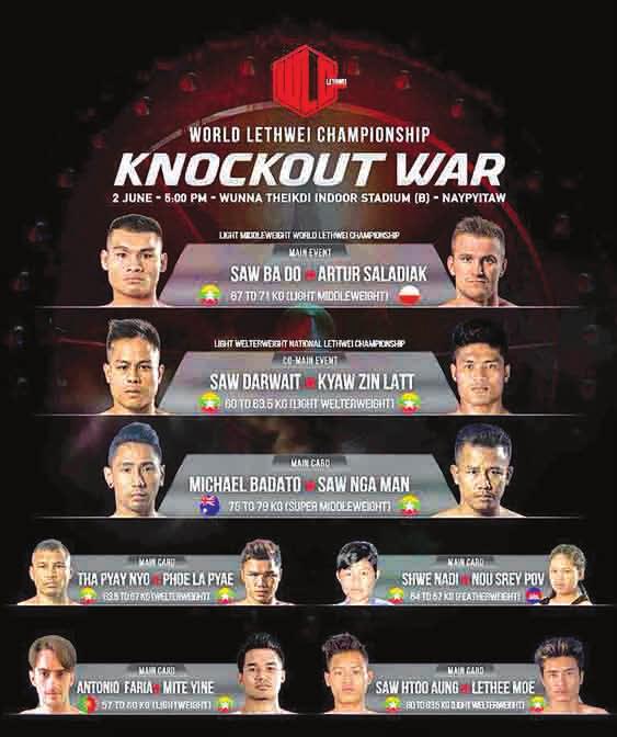 I have decided to go for the knockout before the title is decided through points, Myanmar fighter Saw Ba Oo wrote in a post, according to the World Lethwei Championship Facebook page.