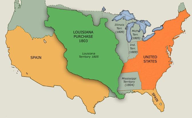 The Louisiana Purchase Jefferson sent James Monroe to France in 1803 to negotiate with Napoleon for New Orleans; Napoleon ended up offering ALL of France s territory for $15 million!