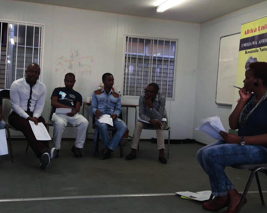 This meeting was held at Elangeni College on the 21st of August with 15 peer educators.