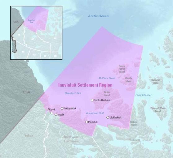 - 10 - Figure 1. A map showing the approximate area of the Inuvialuit Settlement Region.