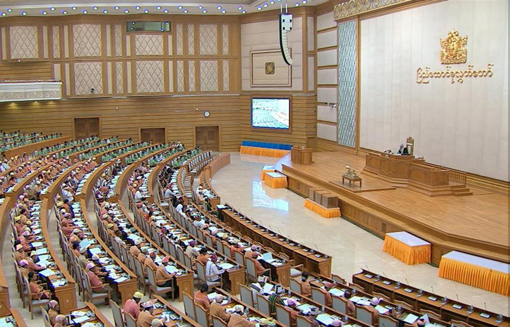 The following functions are carried out at the Pyidaungsu Hluttaw sessions: (a) Recording the address delivered by the President; 5.2 Pyithu Hluttaw Sessions and Amyotha Hluttaw Sessions 5.