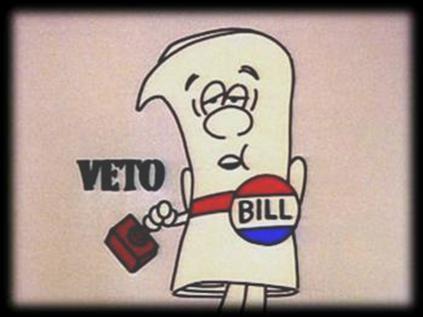 power to convene Congress for special sessions (last was Truman in 1948) veto power: authority to reject bills passed by Congress, thus preventing their becoming law without further congressional