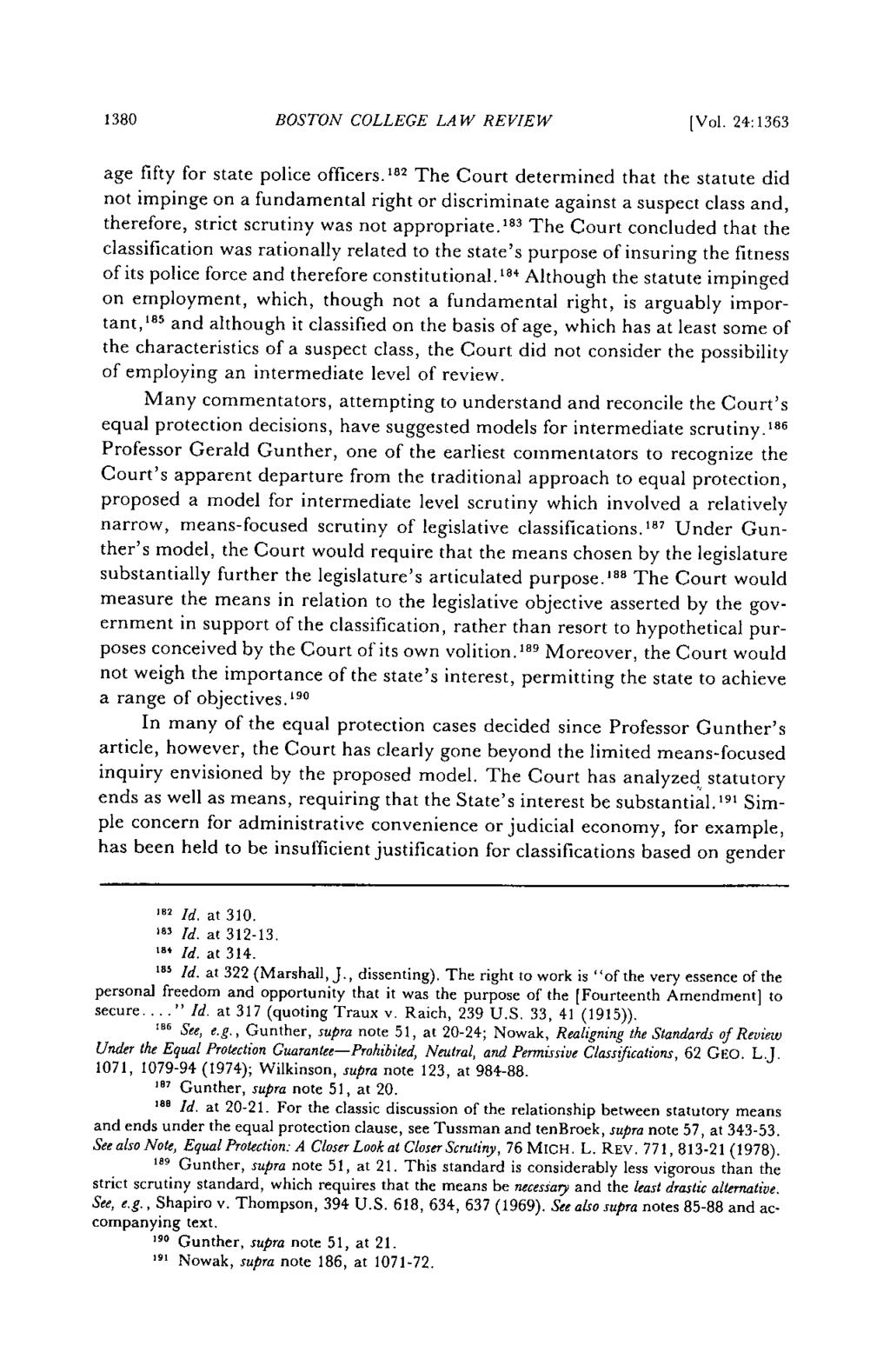 1380 BOSTON COLLEGE LAW REVIEW [Vol. 24:1363 age fifty for state police officers.