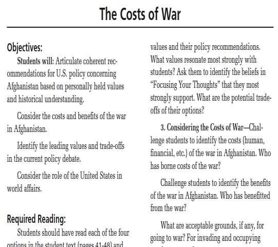 6. The Cost of War SKILLS: Civic