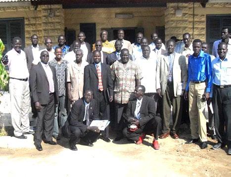 22 Bortown and Juba Members of Jonglei State Government including Governor Kuol Manyang (back row, sixth from left), Deputy Governor Hussein Maar (front row, standing, first on left) and members of