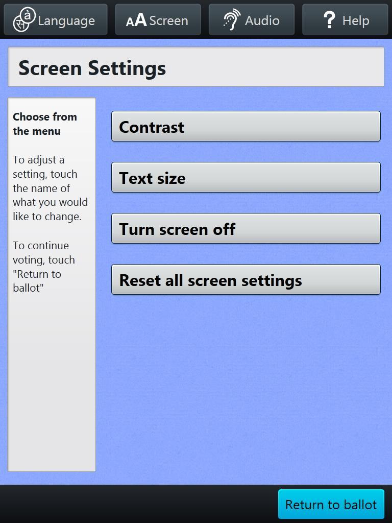 The Screen Button is located at the top center left of the device screen.