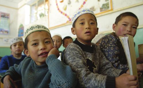 Children in Gansu Province, China.