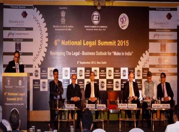 Indian Chamber of Commerce 6 th National Legal Summit 2015 Reshaping the Legal-Business Outlook for Make in India 8 th September 2015, Hotel Sheraton Saket, New Delhi Address by Chief Guest Shri P.
