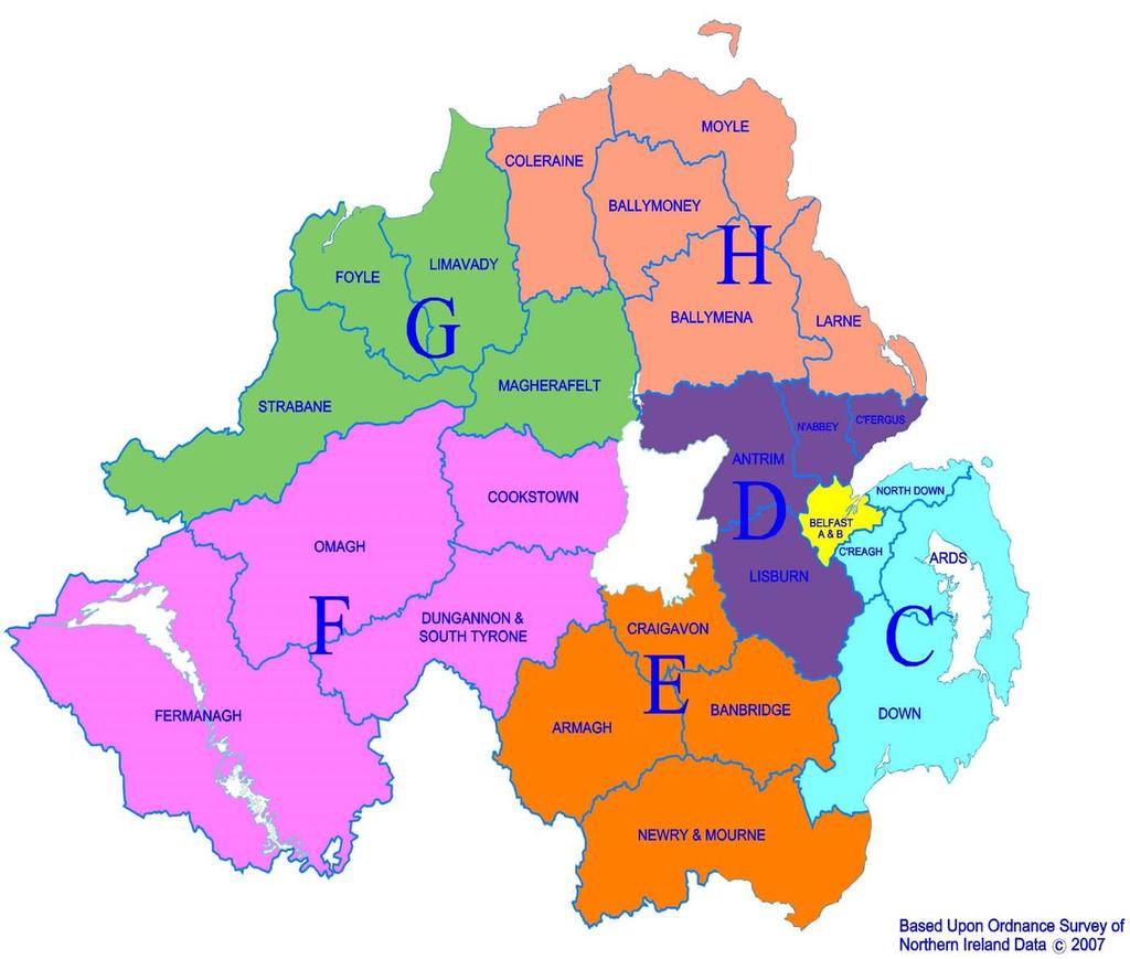 PSNI POLICING DISTRICTS FROM 1 ST APRIL 2007 BELFAST A District