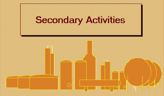 Secondary Economic Activities Secondary economic activities use raw materials to