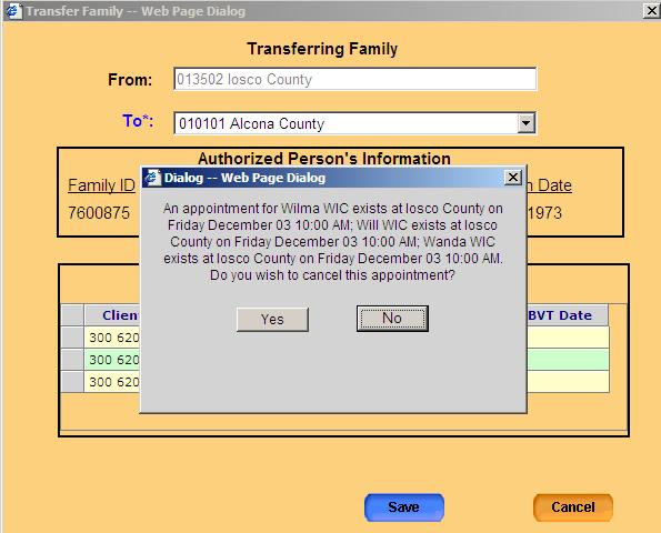 Transfer-Cancel Appointments Transfer clients with existing appointments Pop-up to ask if you