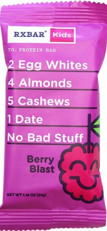 1 1 Ingredients: Dates, Egg Whites, Almonds, Cashews, Blueberries, Natural Blueberry Flavor; Ingredients: Dates, Egg