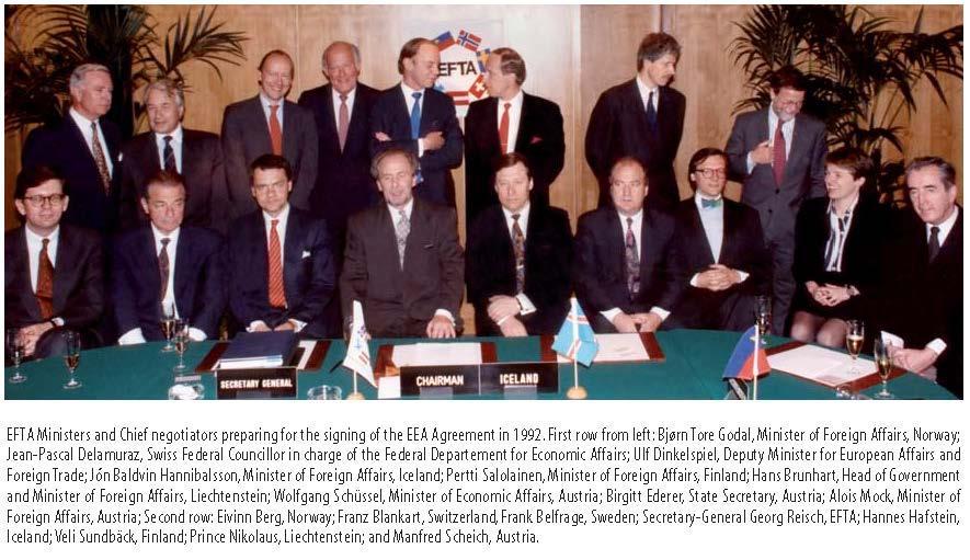 EFTA Ministers sign the EEA Agreement