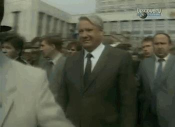 Counter-Revolution With tanks around parliament, and thousands of supporters of freedom in the streets, Yeltsin made his biggest move