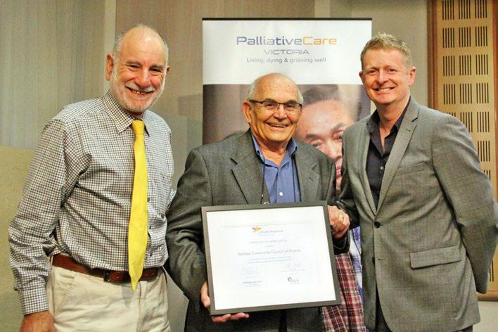 On behalf of the MCCV Vice President Joseph Stafrace was presented with a Certificate of Appreciation by Michael Bramwell, PCV Chair, and Eddie Micallef, Chair of the Ethnic Communities Council of