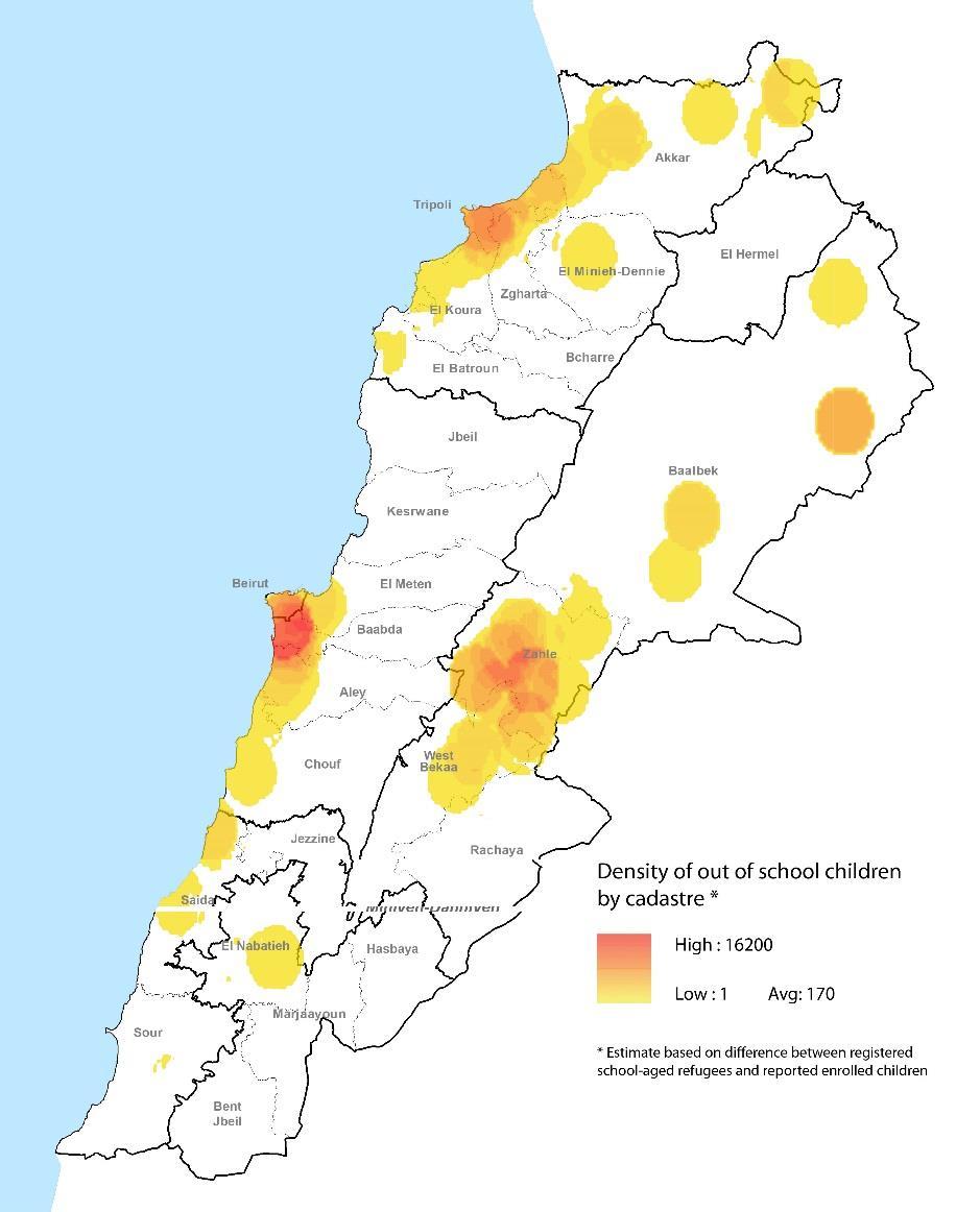surrounding areas Parts of Akkar Areas around Zahle and