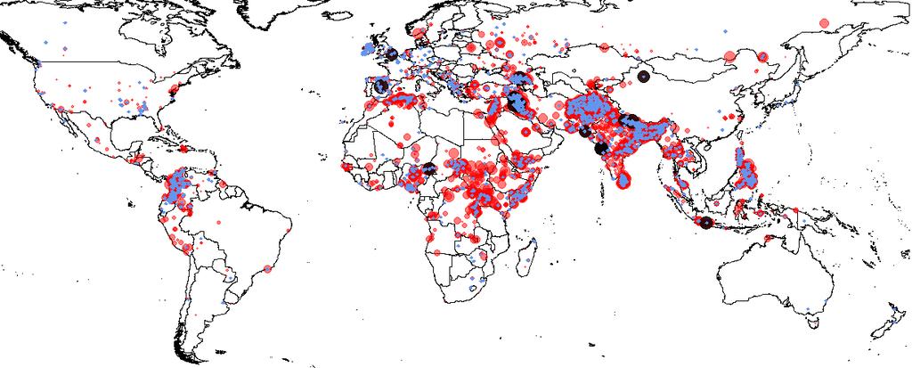 Violence Data on Terrorism is geocoded Red Dot single