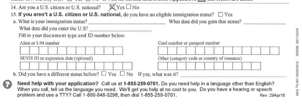 Eligible Immigration Statuses