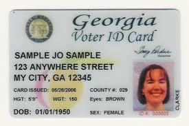 Georgia's Voter Identification Card The State of Georgia offers a FREE Voter Identification Card. An identification card can be issued at any local county election office.