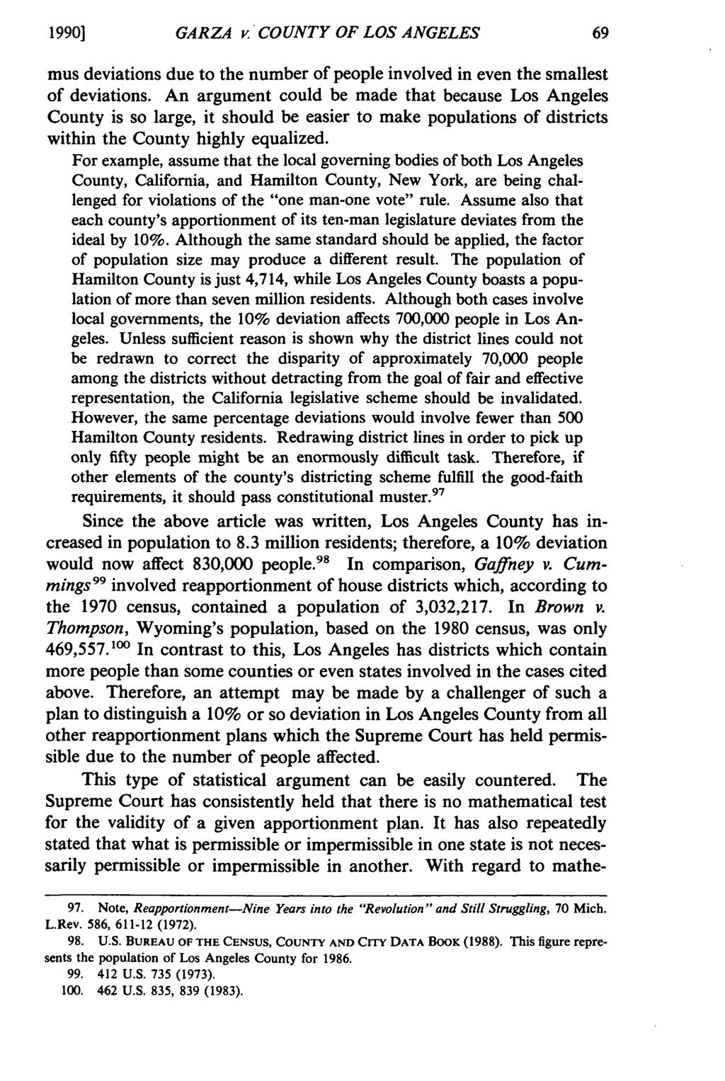 19901 GARZA v COUNTY OF LOS ANGELES mus deviations due to the number of people involved in even the smallest of deviations.