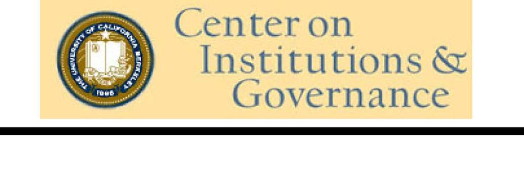 UC-BERKELEY Center on Institutions and Governance Working Paper No.
