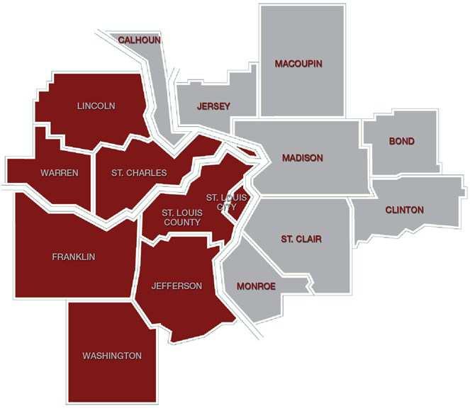A Snapshot of the Greater St. Louis 15 counties 2.8 million population 19th largest metropolitan region 1.