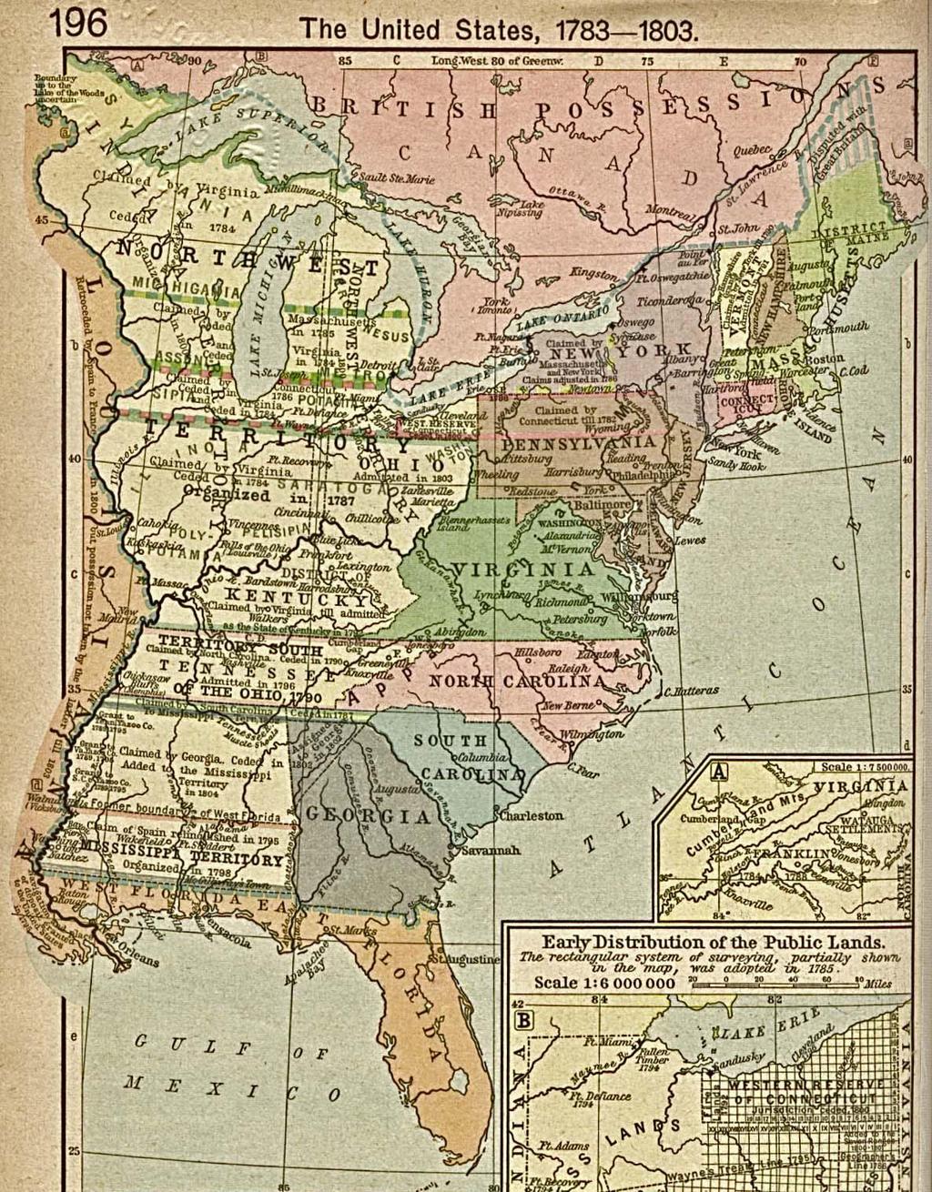 1783-1803 Appalachian Mountains were a physical barrier