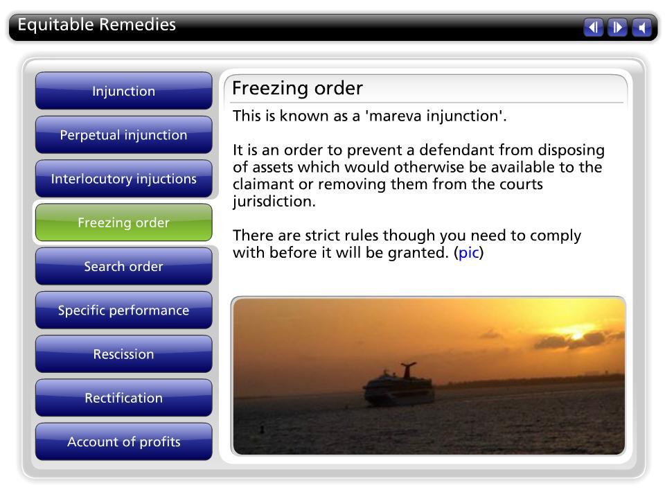 Freezing order This is known as a 'mareva injunction'.
