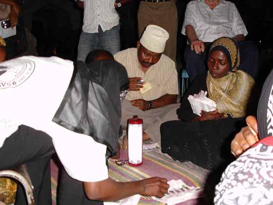 Ballots being counted at a polling station National