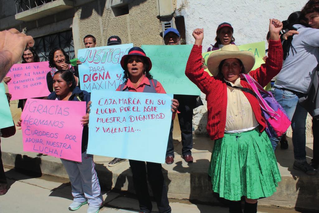 Christian Mohr for Climate Alliance back row, left to right: There will be no Conga - not today and not ever. Cajamarca is still ready to fight. Justice for Digna and Máxima.